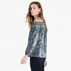 NWT Lucky Brand Velvet Off the Shoulder Long Sleeve Top - Small